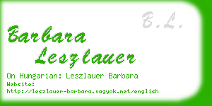 barbara leszlauer business card